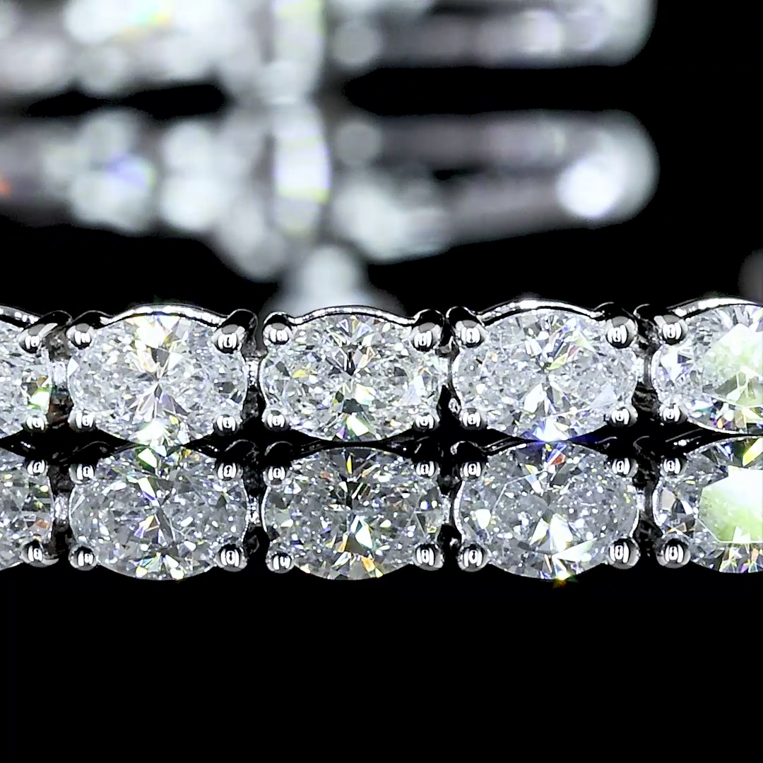 Oval Diamond Tennis Bracelet – 2.99 ct, 14K White Gold