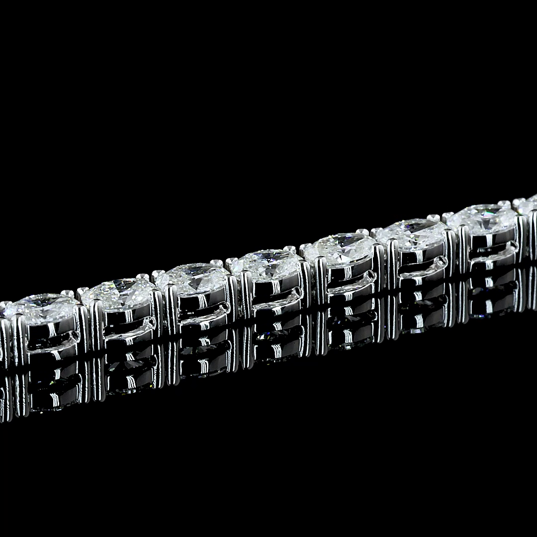 Oval Diamond Tennis Bracelet – 2.99 ct, 14K White Gold