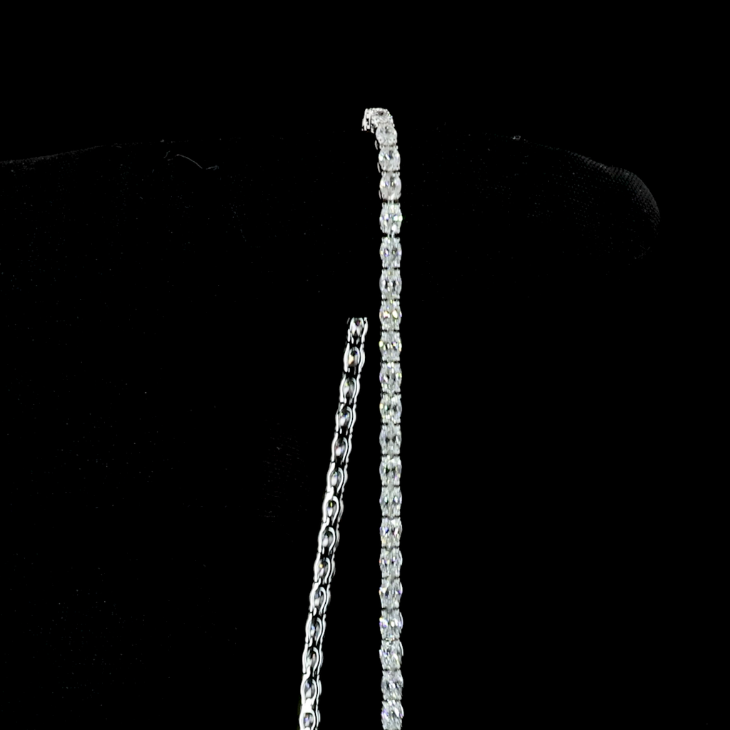 Oval Diamond Tennis Bracelet – 2.99 ct, 14K White Gold