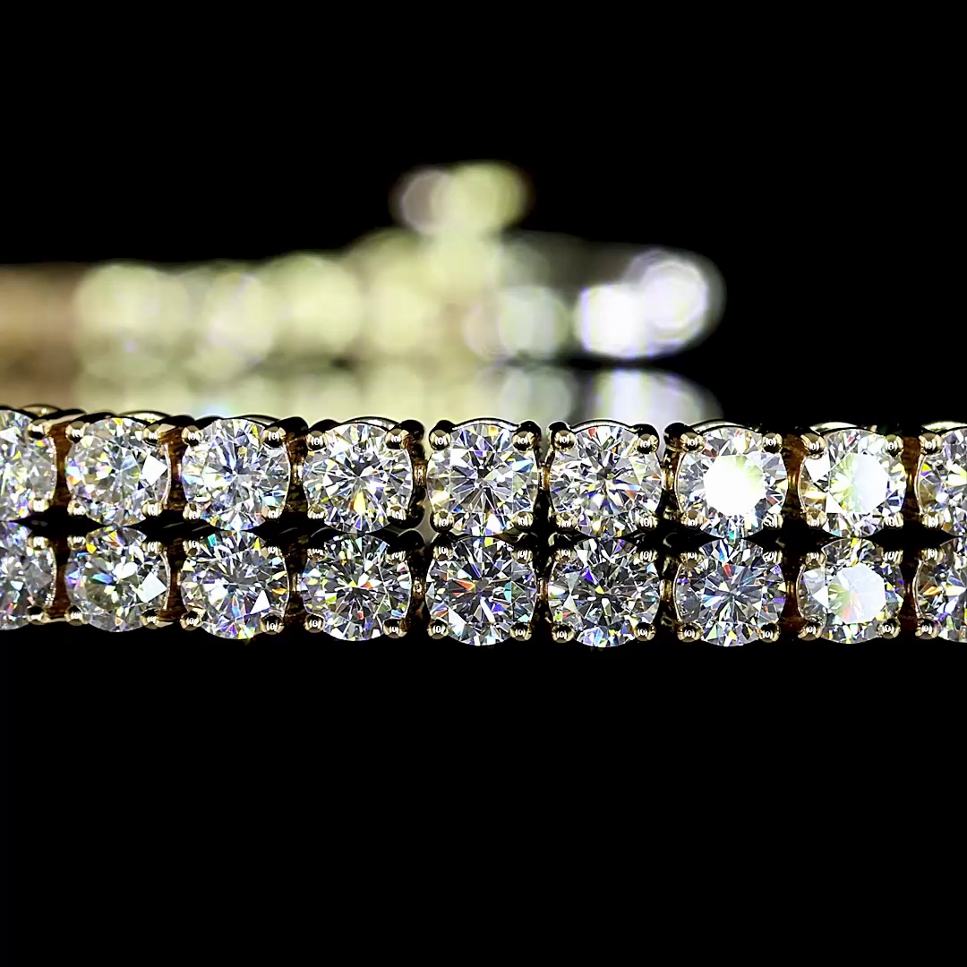 Round Diamond Tennis Bracelet – 3.21 ct, 14K Yellow Gold