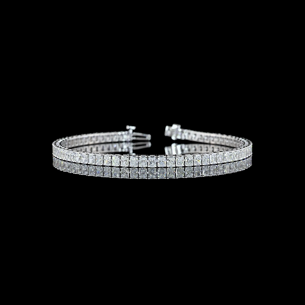 Radiant Diamond Tennis Bracelet – 6.33 ct, 14K White Gold