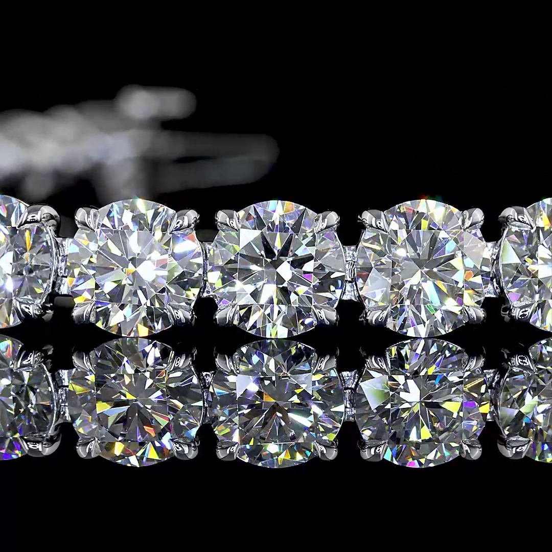 Round Diamond Tennis Bracelet – 16.09 ct, Silver