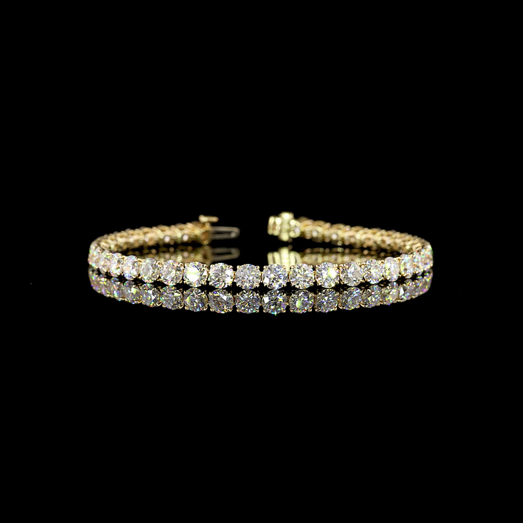 Round Diamond Tennis Bracelet – 14K Yellow Gold