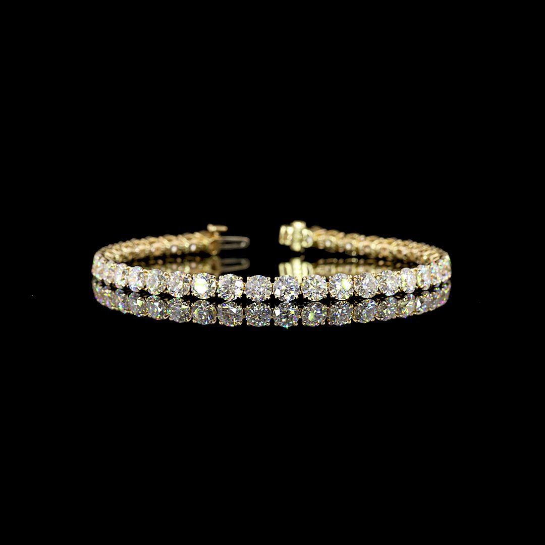 Round Diamond Tennis Bracelet – 14K Yellow Gold