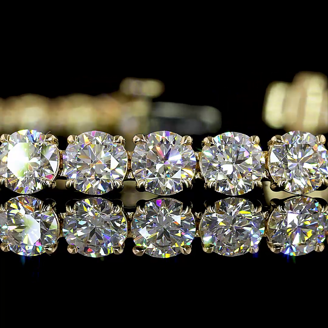 Round Diamond Tennis Bracelet – 14K Yellow Gold