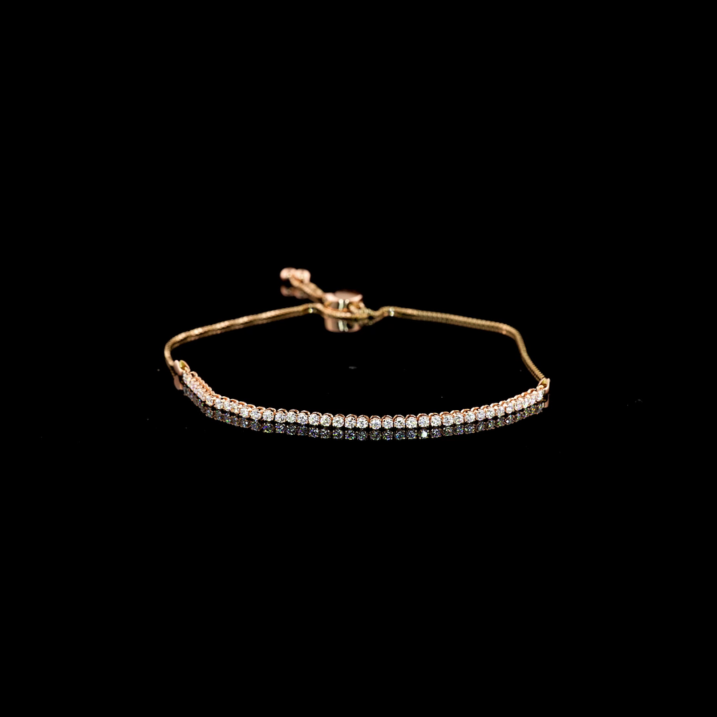 Round Diamond Tennis Bracelet – 14K Rose Gold