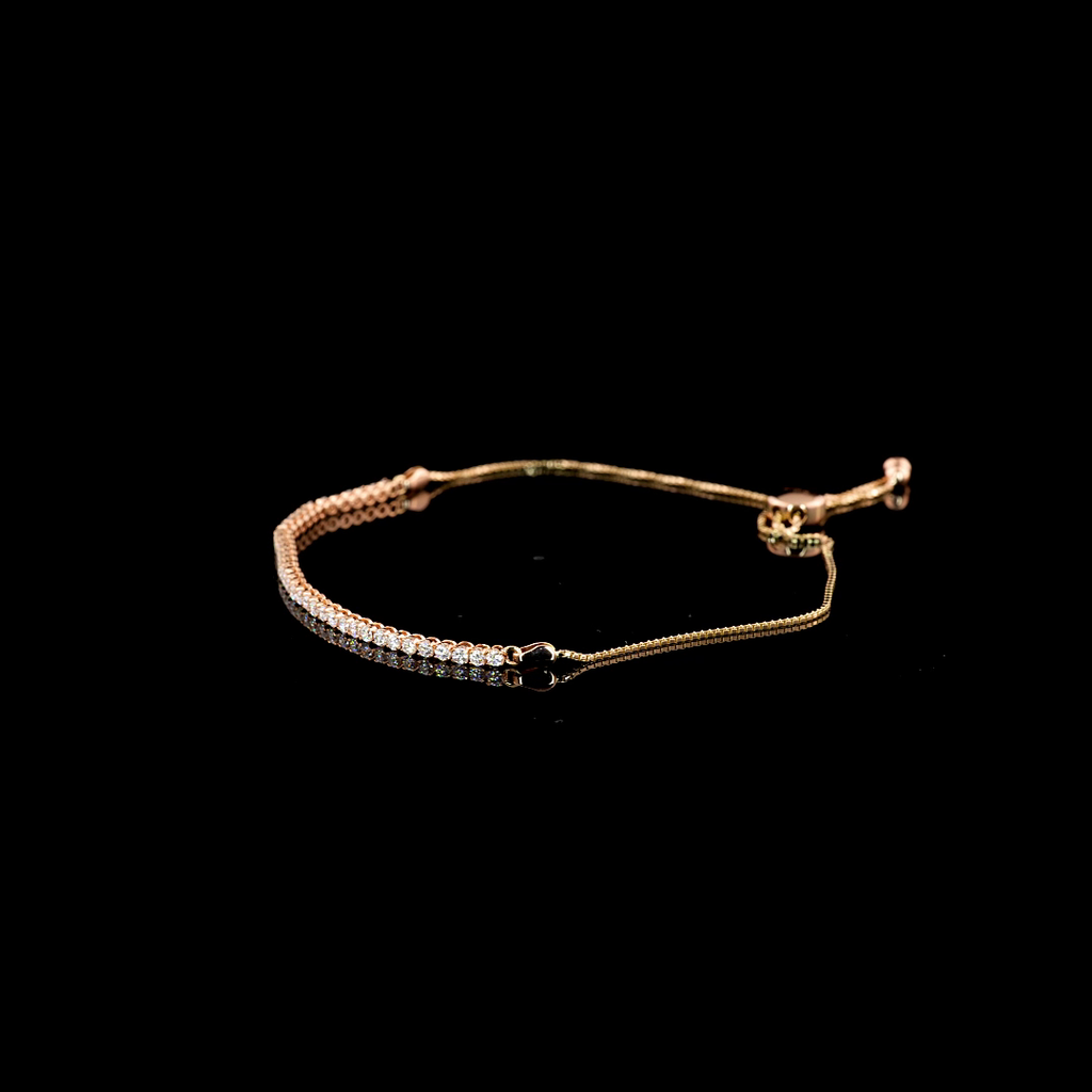 Round Diamond Tennis Bracelet – 14K Rose Gold