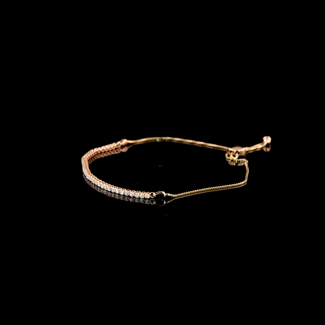 Round Diamond Tennis Bracelet – 14K Rose Gold