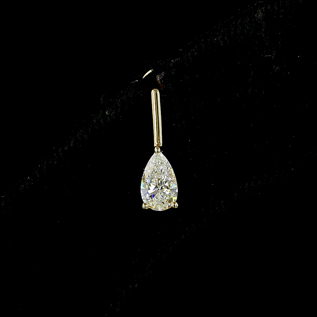 Pear Diamond Drop Earrings – 14K Yellow Gold