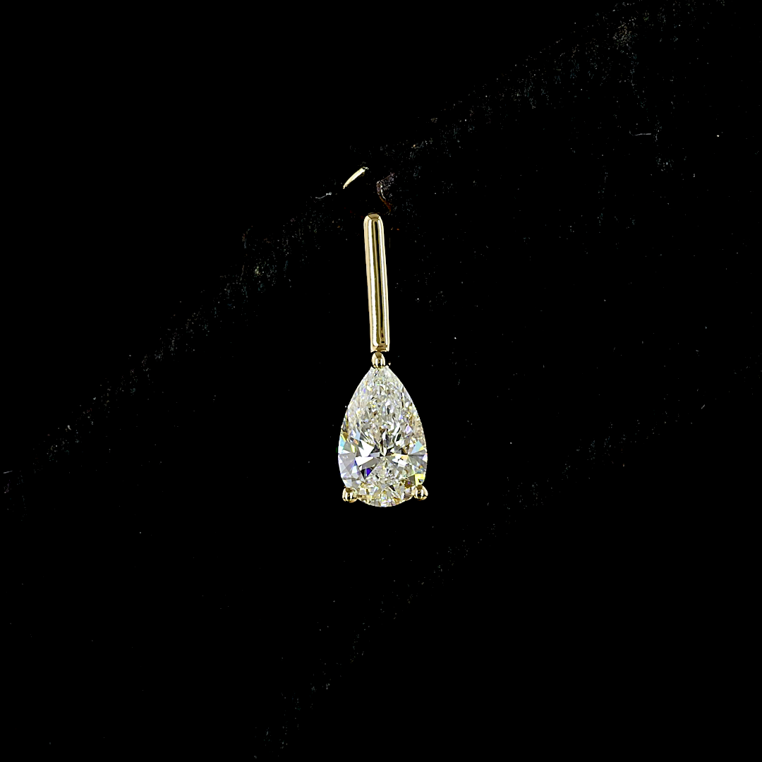 Pear Diamond Drop Earrings – 14K Yellow Gold