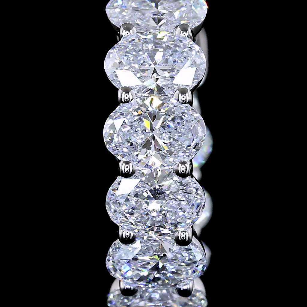 Inside-Outside Oval Diamond Huggies – 14K White Gold