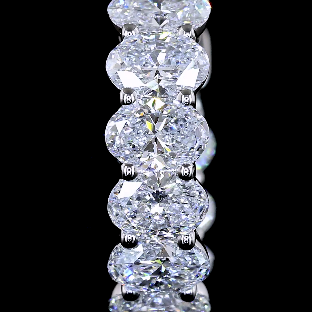 Inside-Outside Oval Diamond Huggies – 14K White Gold