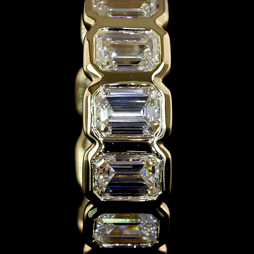 Inside-Outside Emerald Diamond Huggies – 14K Yellow Gold