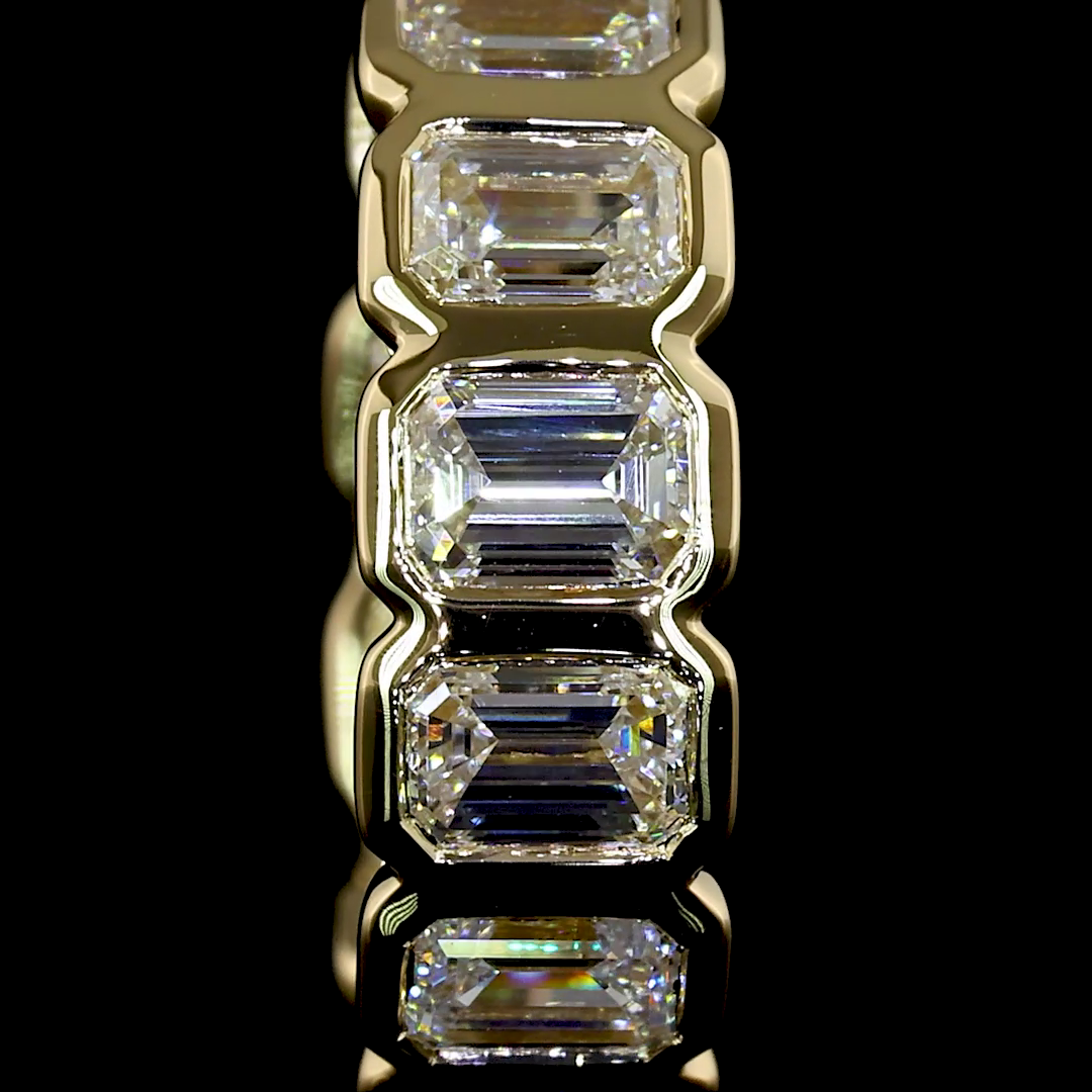 Inside-Outside Emerald Diamond Huggies – 14K Yellow Gold