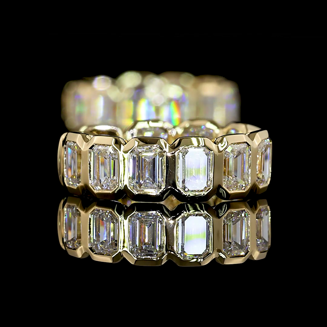 Inside-Outside Emerald Diamond Huggies – 14K Yellow Gold