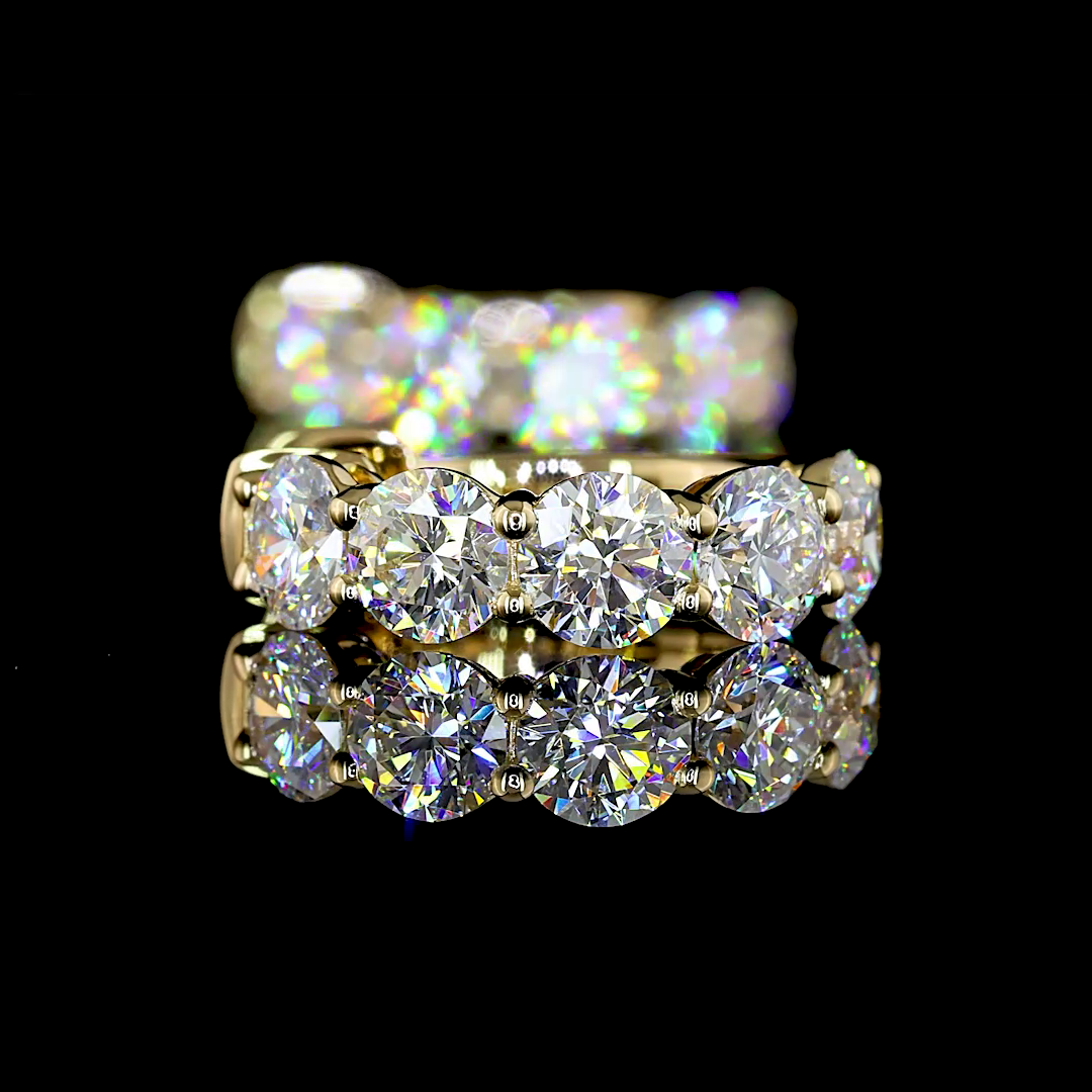 Round Diamond Huggies – 14K Yellow Gold