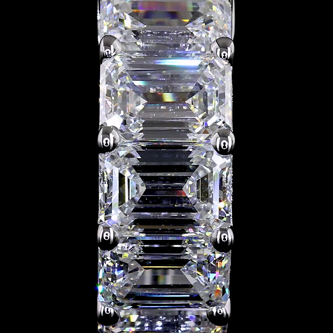 Inside-Outside Emerald Diamond Huggies – 14K White Gold