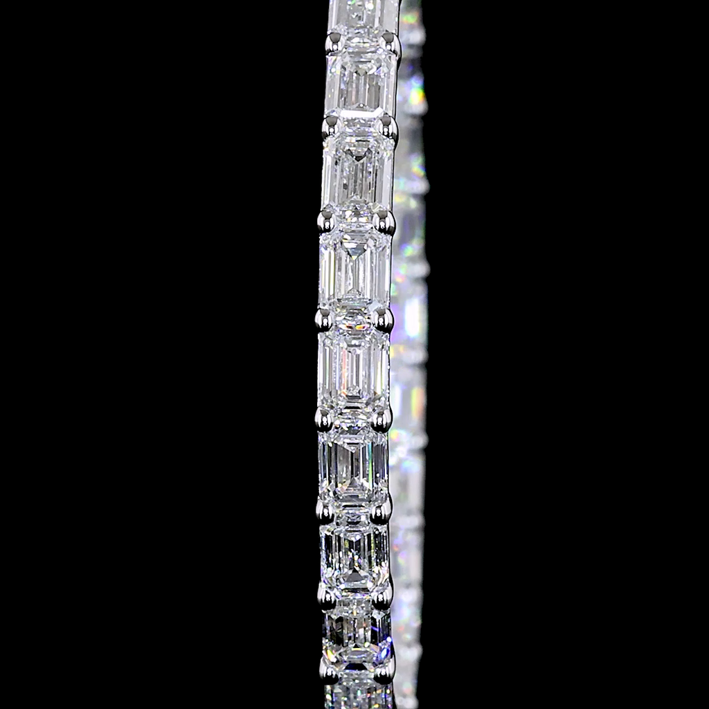 Inside-Outside Emerald Diamond Hoops – 5.32 ct, 14K White Gold